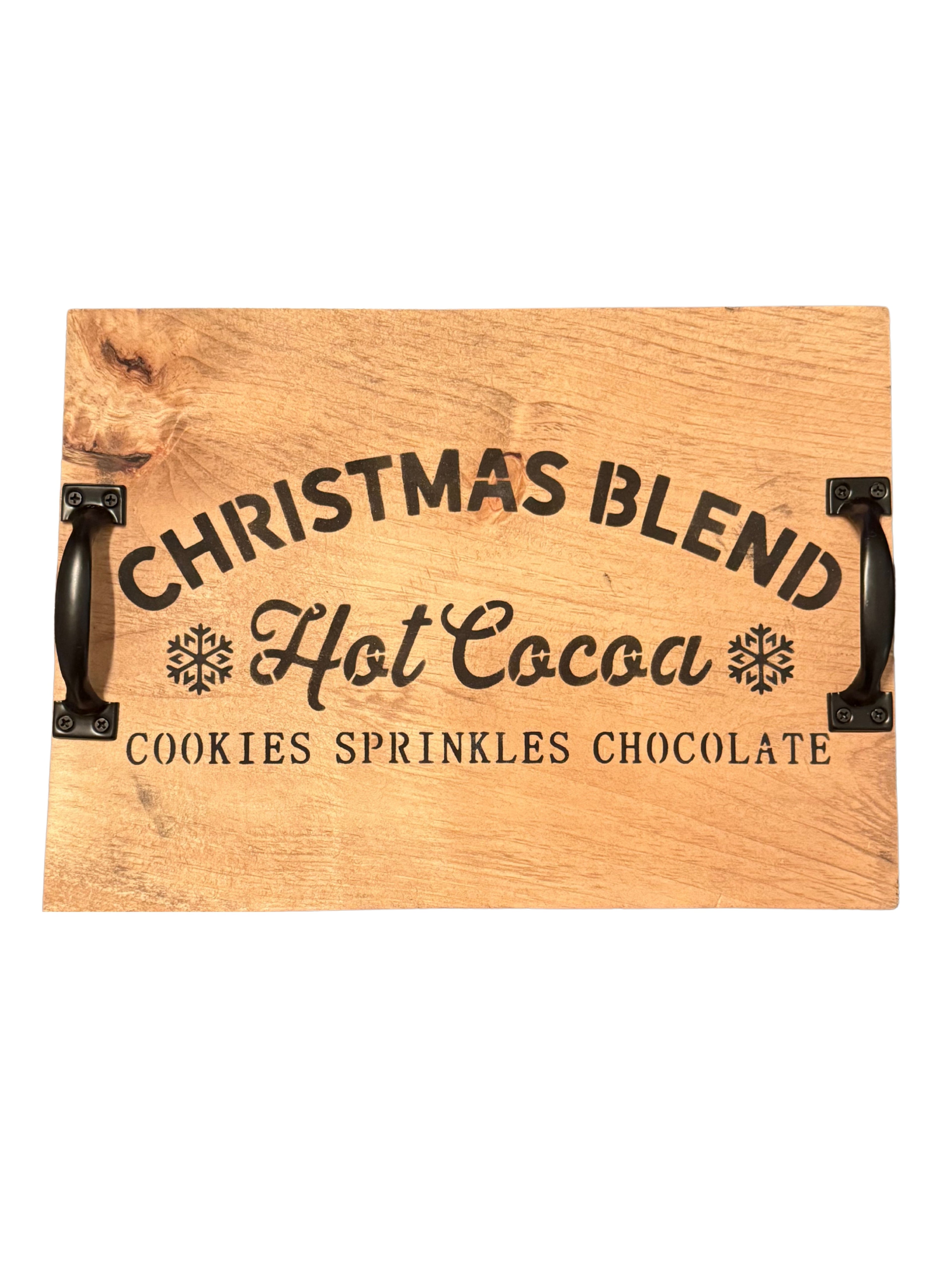 Hot Cocoa Tray Oak and Black