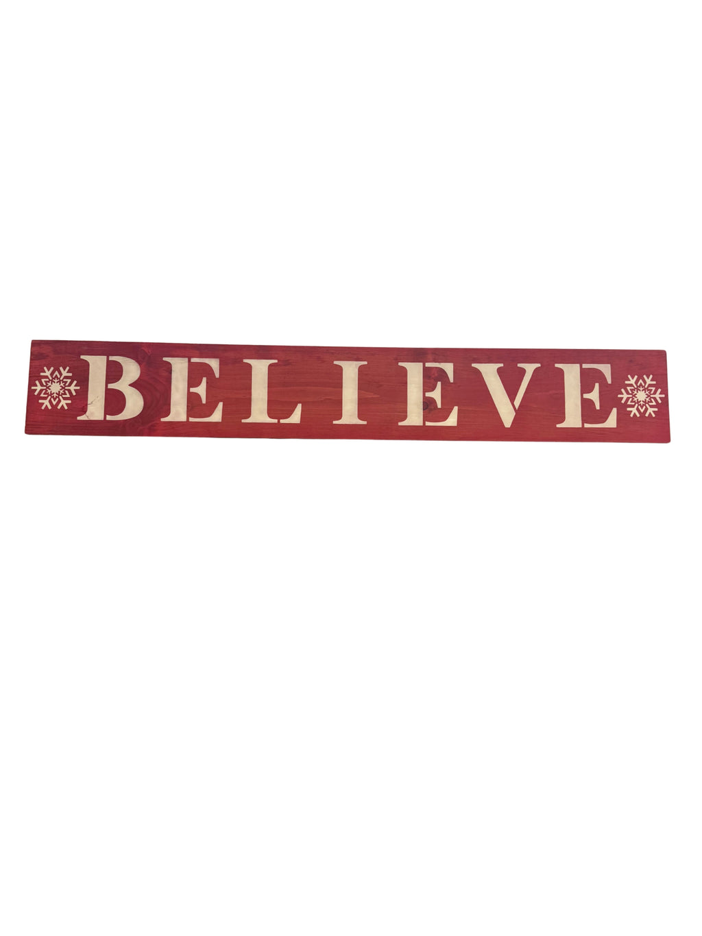 Believe Horizontal Sign Red and White