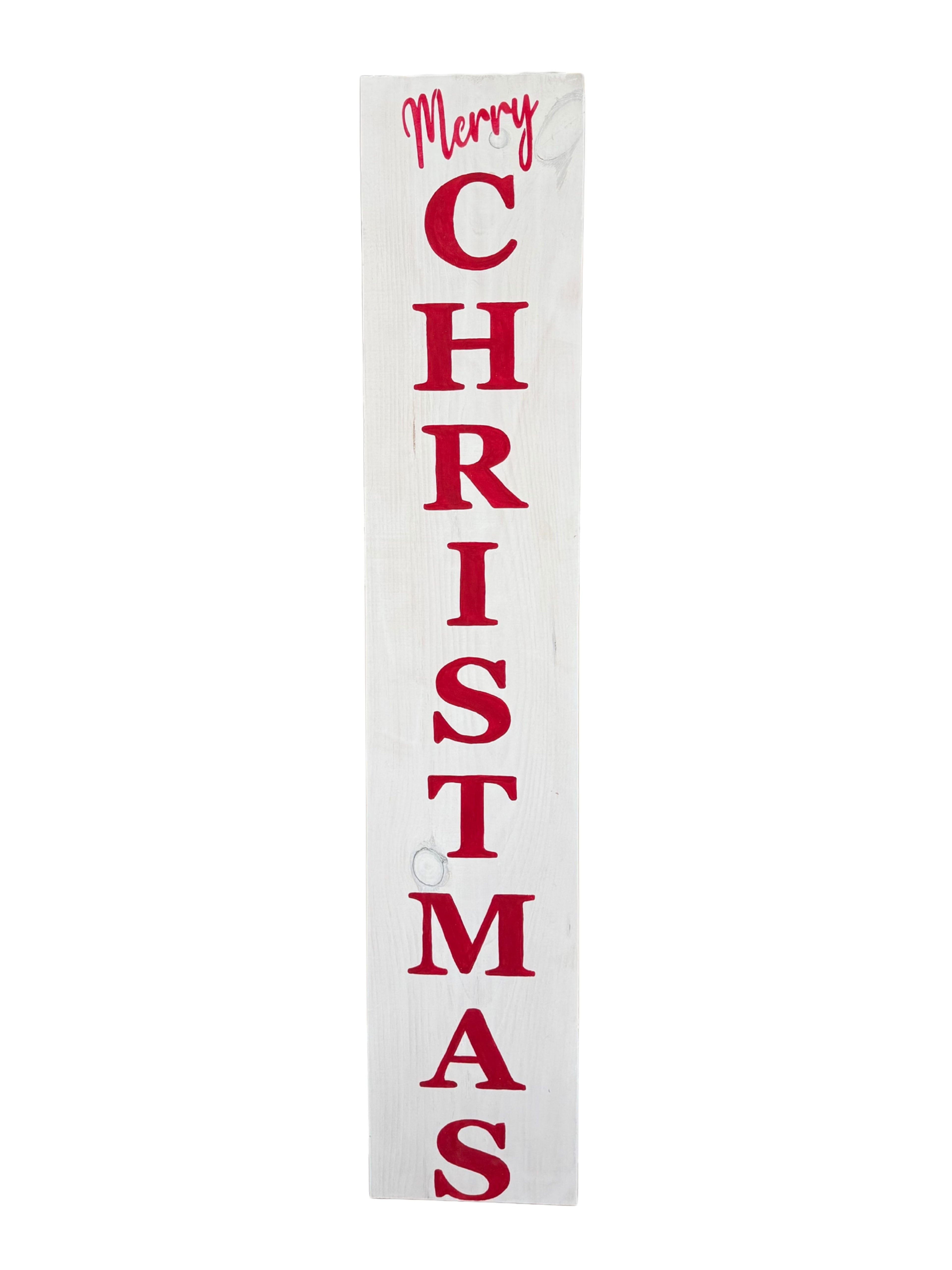 Merry Christmas White and Red Sign