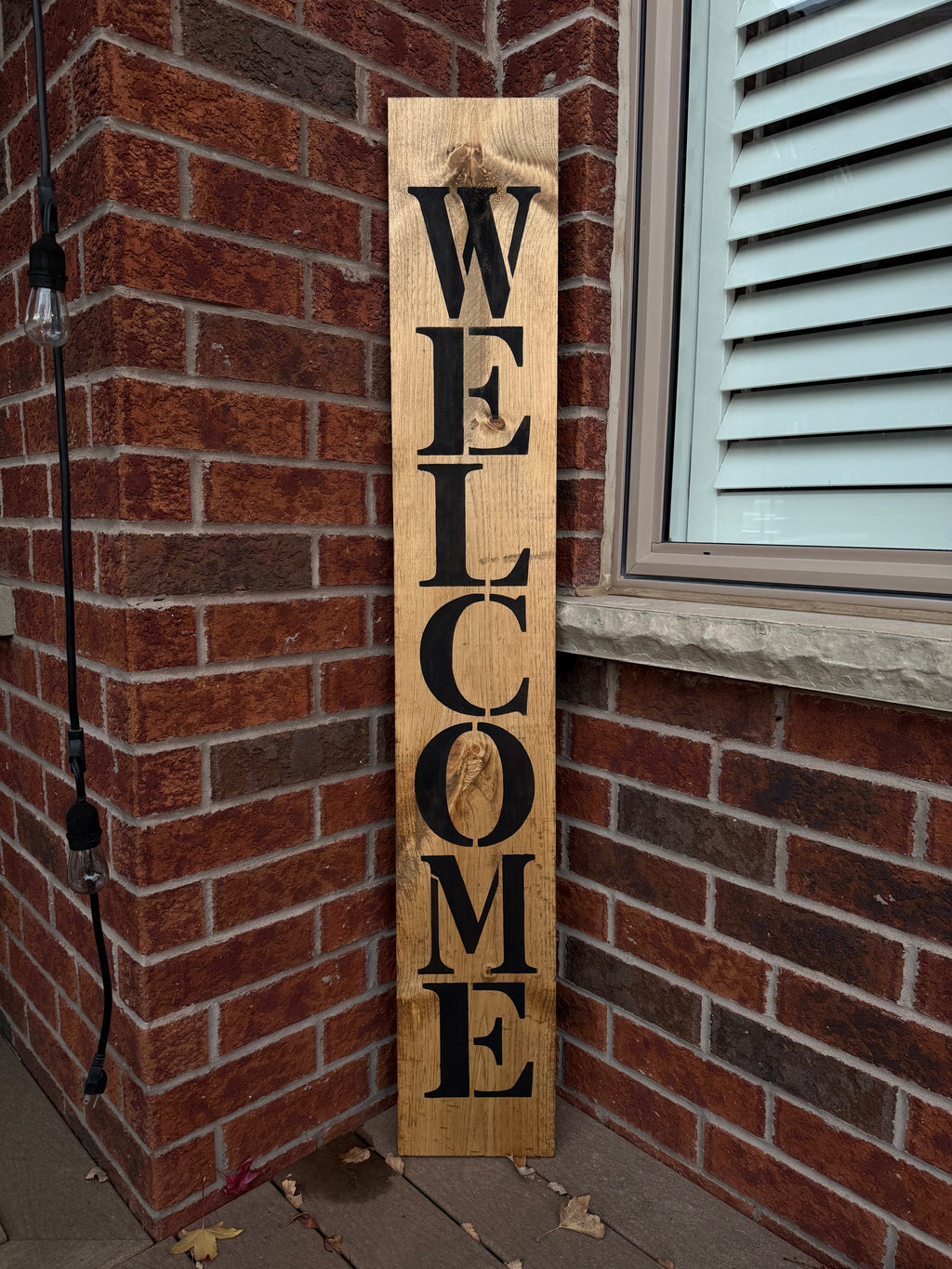 Welcome Sign Oak and Black