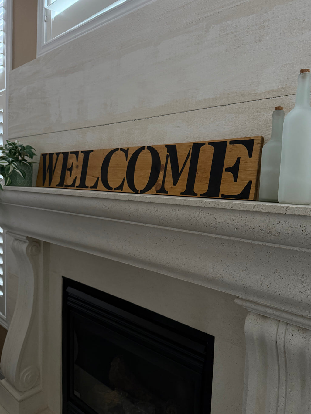 Welcome Sign Horizontal- Oak and Black