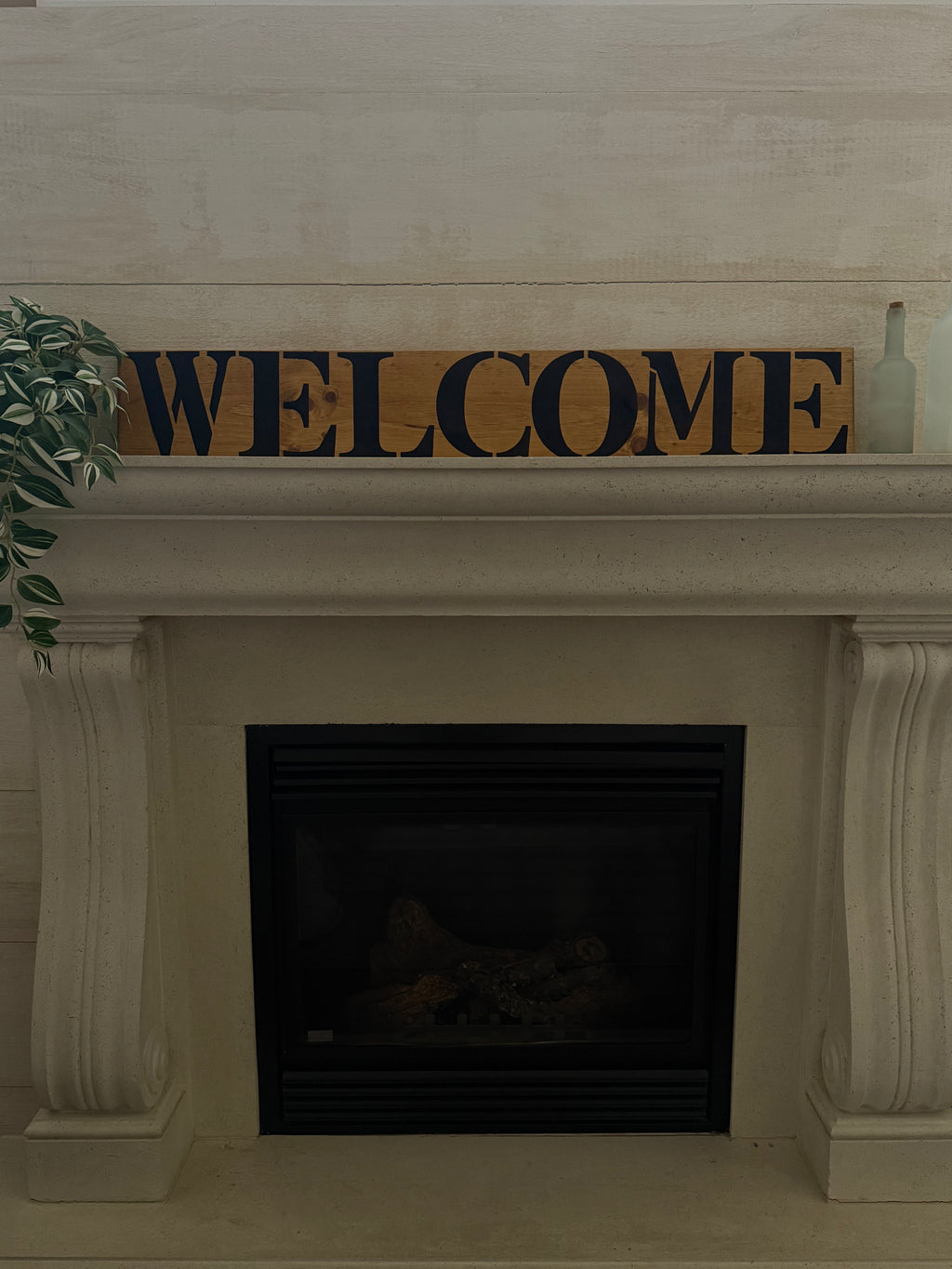 Welcome Sign Horizontal- Oak and Black