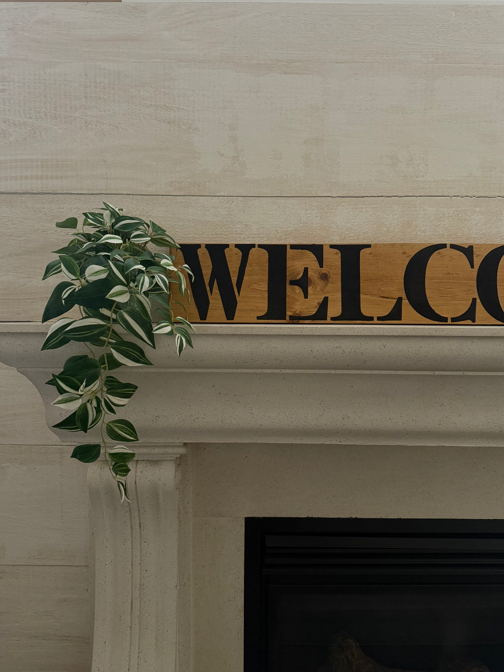 Welcome Sign Horizontal- Oak and Black