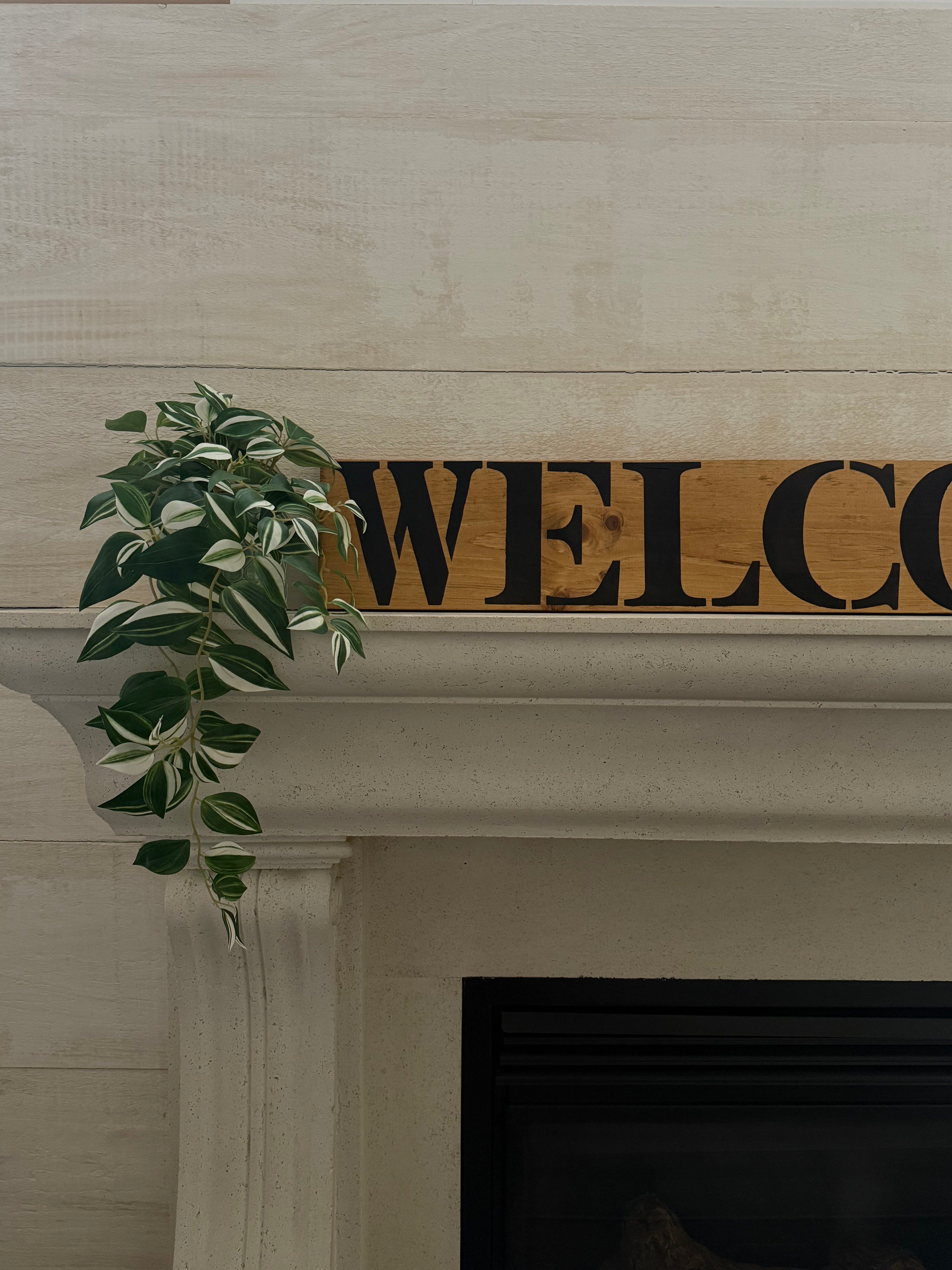 Welcome Sign Horizontal- Oak and Black