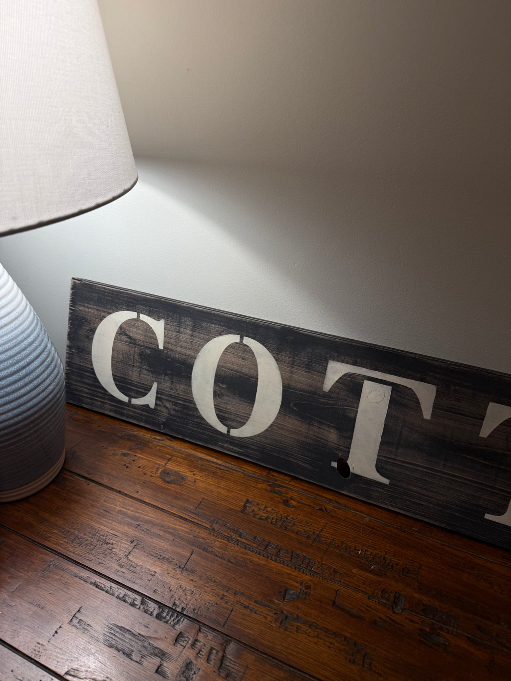 Cottage Sign- Chocolate and Suede