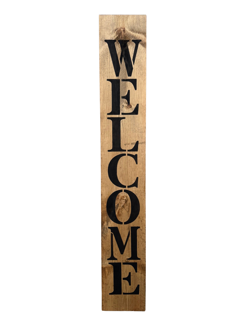 Welcome Sign Oak and Black