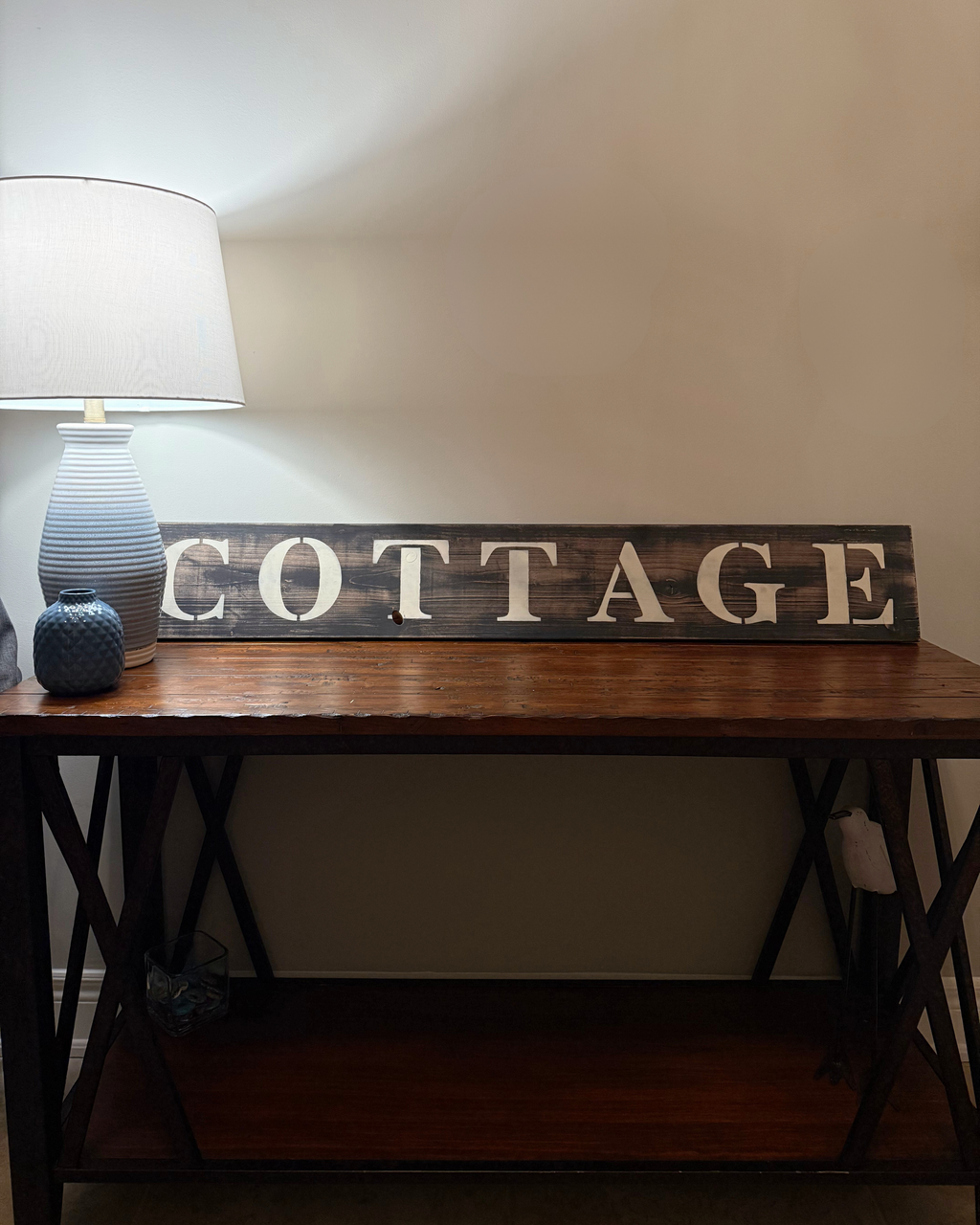 Cottage Sign- Chocolate and Suede
