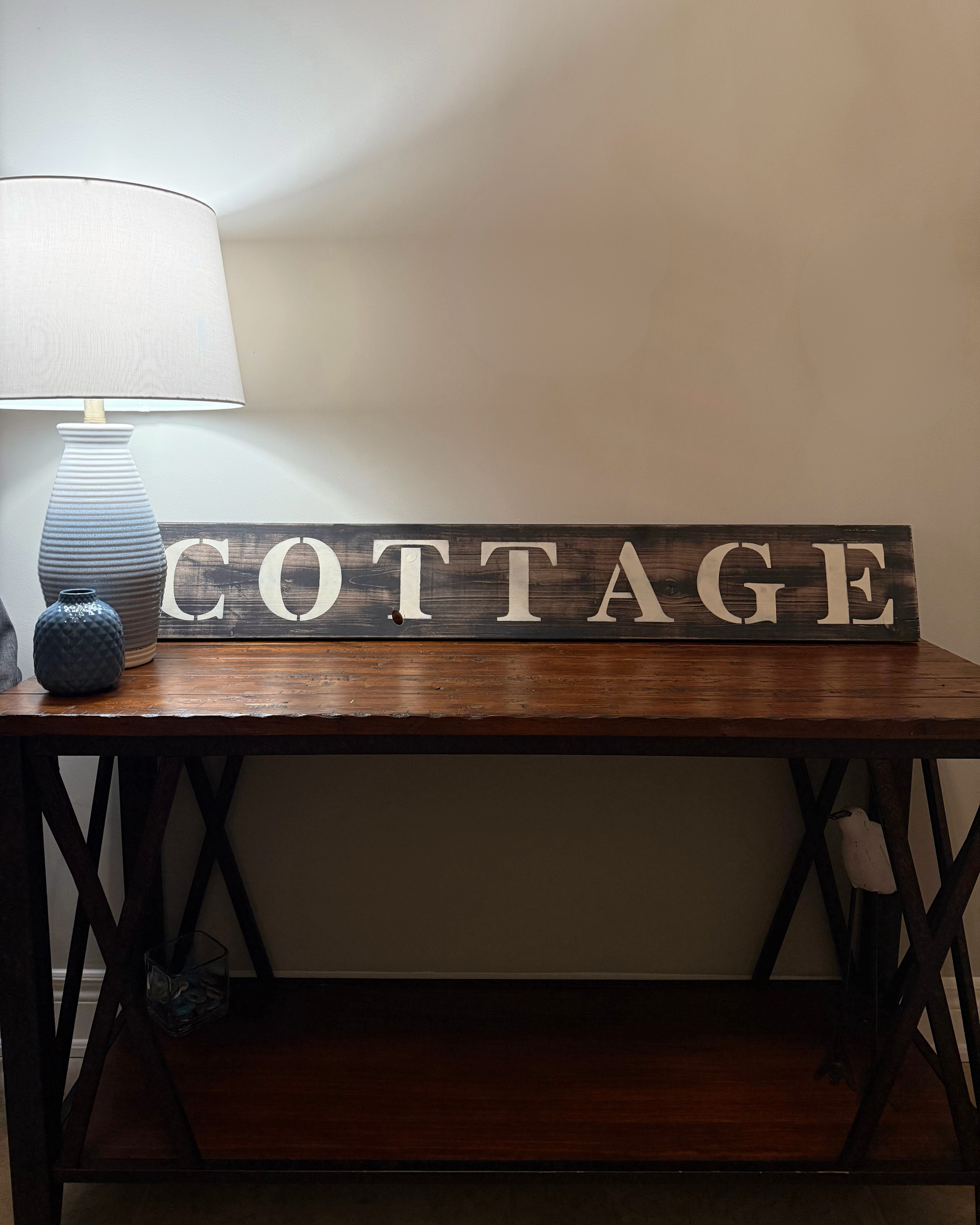 Cottage Sign- Chocolate and Suede