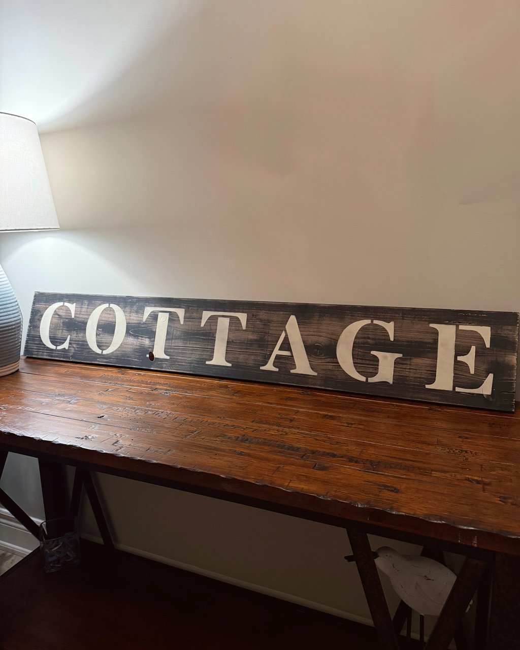 Cottage Sign- Chocolate and Suede