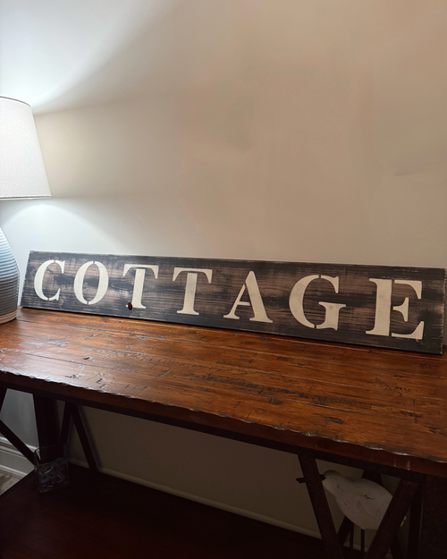 Cottage Sign- Chocolate and Suede